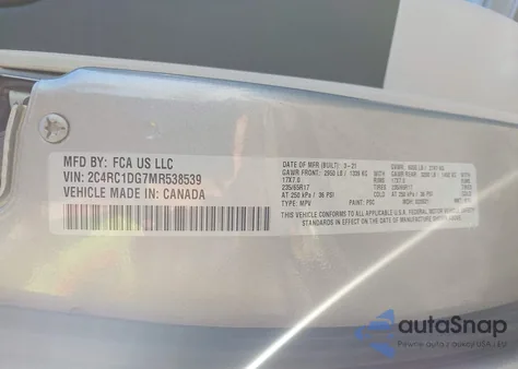 2021 Chrysler Voyager Lxi from USA, damaged, VIN 2C4RC1DG7MR538539